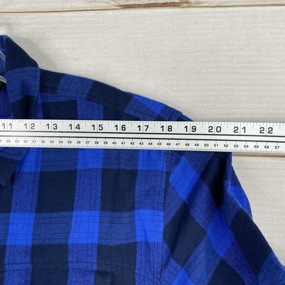 Stormtech Performance Flannel Shirt Mens XL Buffalo Plaid Blue Lumberjack Winter - Picture 8 of 12